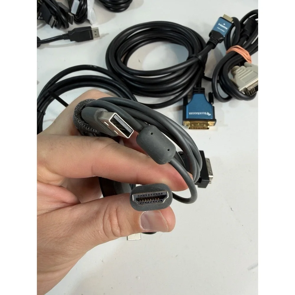Big Lot of 22 Video, Data, Power Cables: HDMI DisplayPort DVI VGA Type-C Micro
